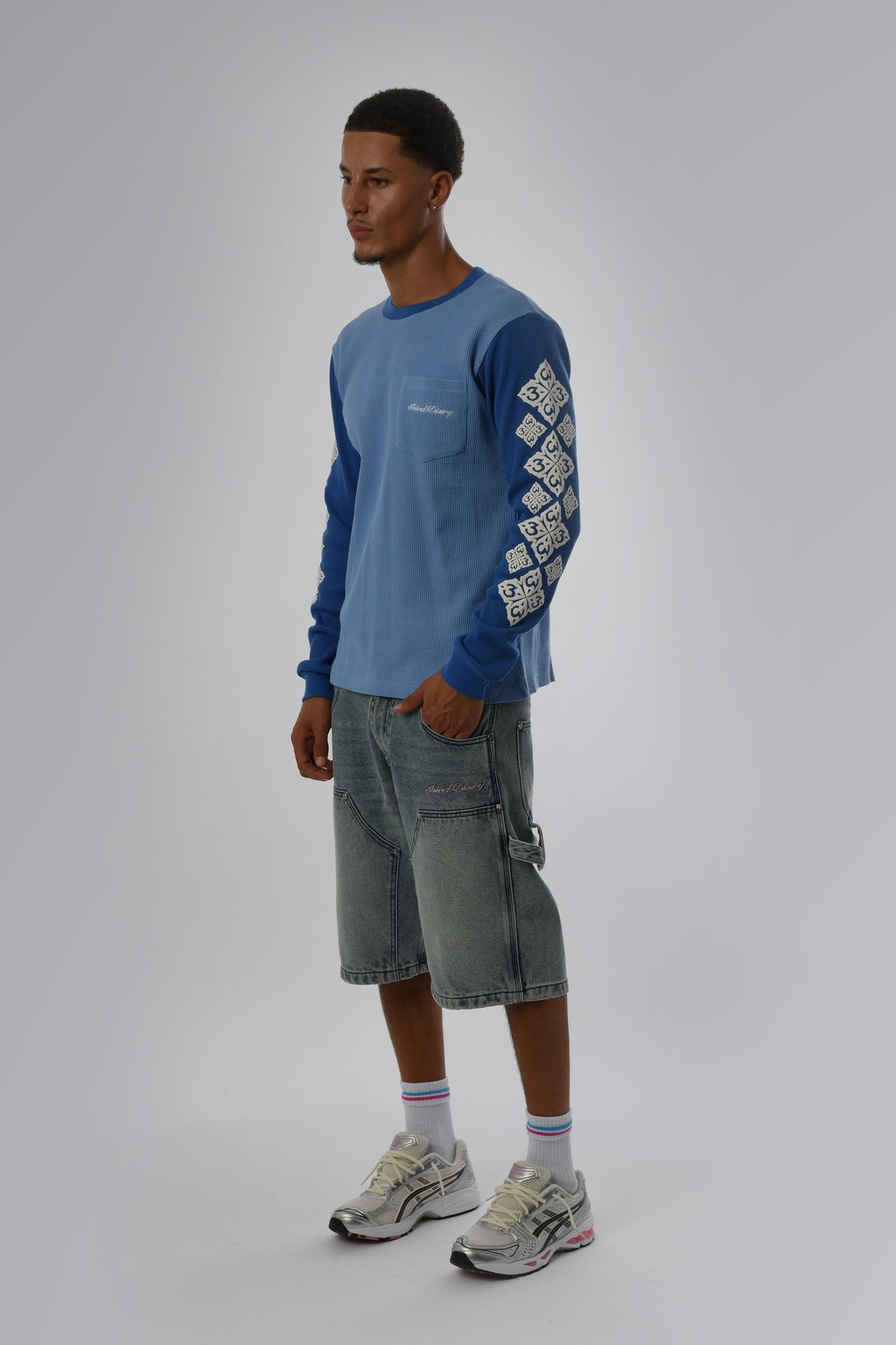 BLUE/BABY BLUE WAFFLE LONGSLEEVE