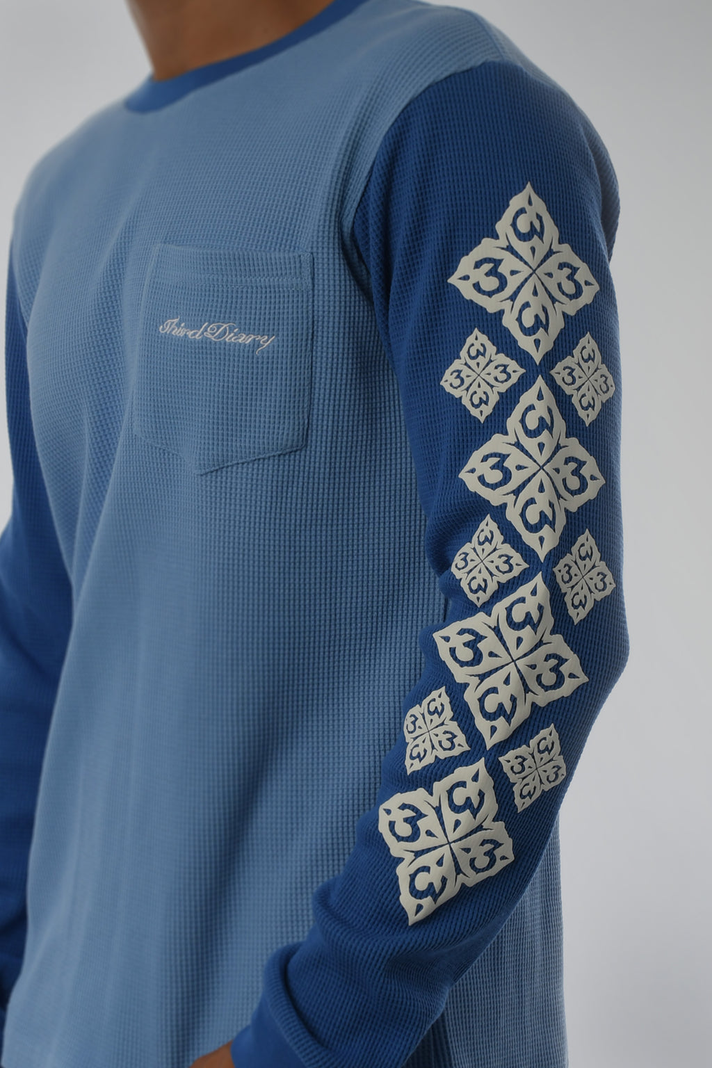 BLUE/BABY BLUE WAFFLE LONGSLEEVE