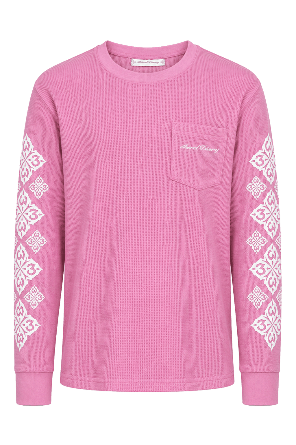 PINK/WHITE WAFFLE LONGSLEEVE